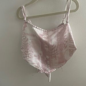 pacsun size xs pink and white top